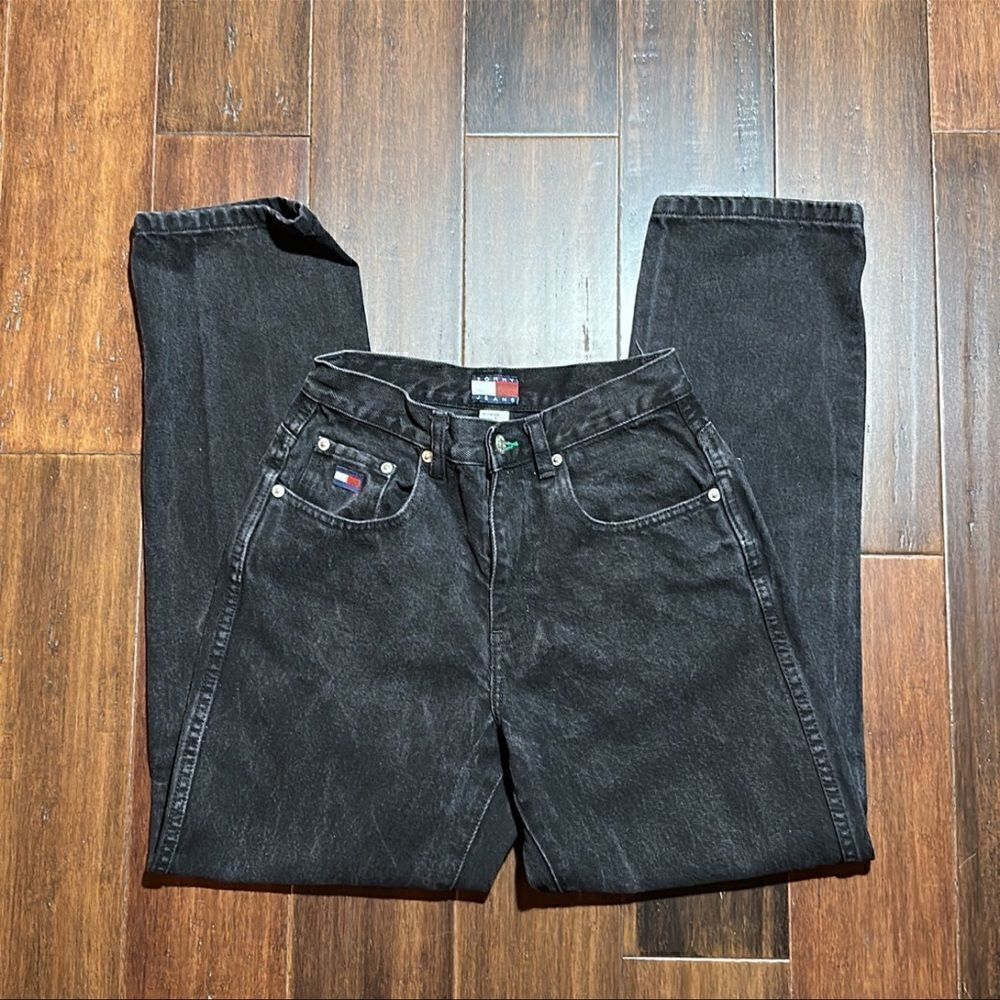 Tommy Hilfiger Black High-Rise Straight Jeans